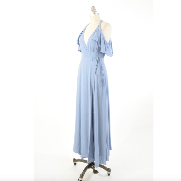 Privacy Please Cold-Shoulder Flutter Strap Gown - Picture 3 of 6